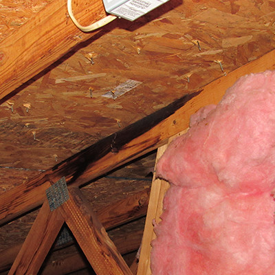 Moisture and rot around a roof truss caused  a leaking skylight